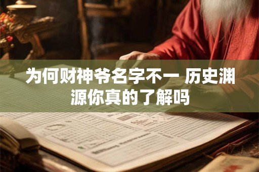 为何财神爷名字不一 历史渊源你真的了解吗