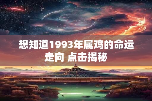 想知道1993年属鸡的命运走向 点击揭秘