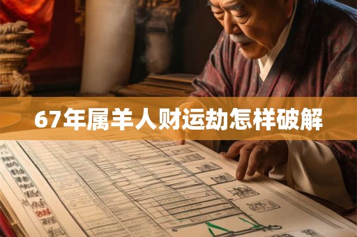 67年属羊人财运劫怎样破解 67年属羊人财运劫怎样破解