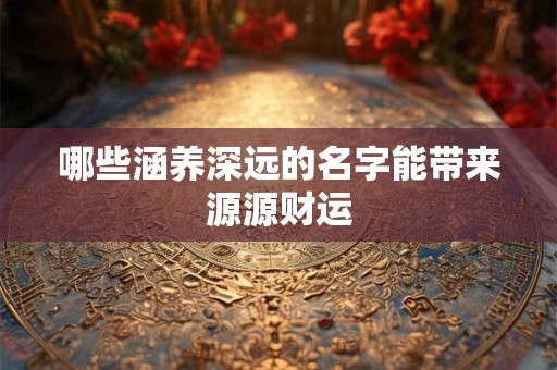哪些涵养深远的名字能带来源源财运