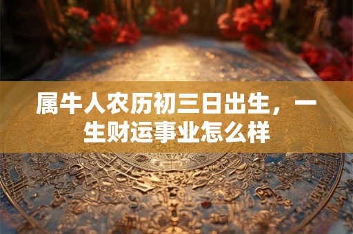 属牛人农历初三日出生，一生财运事业怎么样