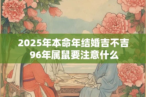 2025年本命年结婚吉不吉 96年属鼠要注意什么