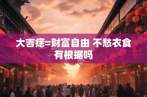 大吉痣=财富自由 不愁衣食有根据吗