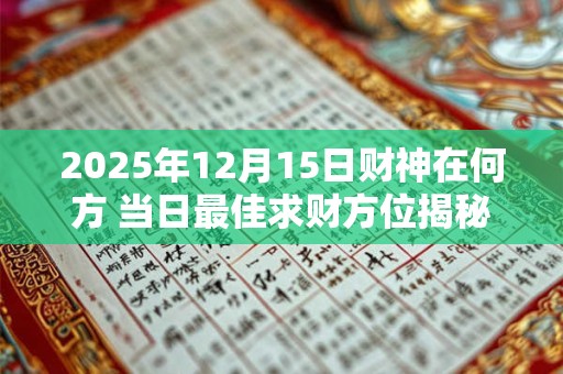 2025年12月15日财神在何方 当日最佳求财方位揭秘