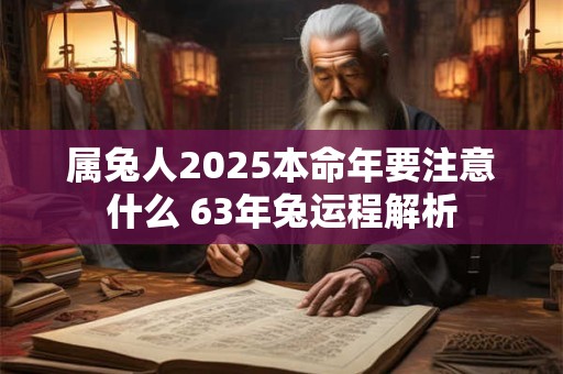 属兔人2025本命年要注意什么 63年兔运程解析