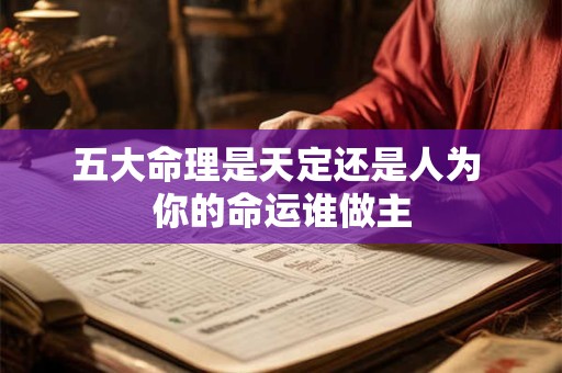 五大命理是天定还是人为 你的命运谁做主