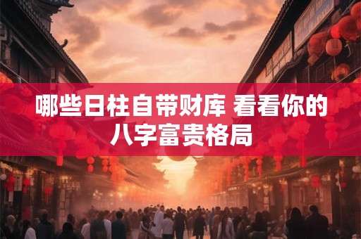 哪些日柱自带财库 看看你的八字富贵格局