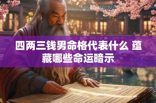 四两三钱男命格代表什么 蕴藏哪些命运暗示