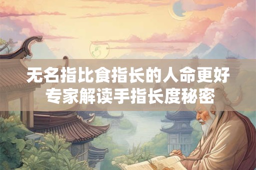无名指比食指长的人命更好 专家解读手指长度秘密