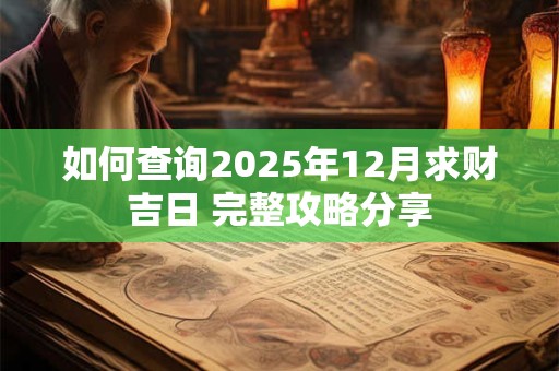如何查询2025年12月求财吉日 完整攻略分享