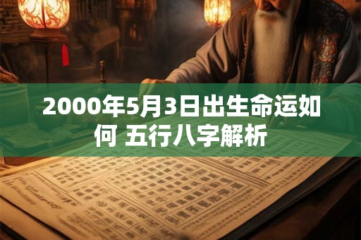2000年5月3日出生命运如何 五行八字解析