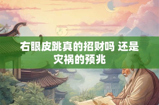 右眼皮跳真的招财吗 还是灾祸的预兆