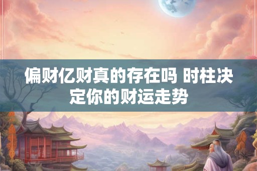 偏财亿财真的存在吗 时柱决定你的财运走势