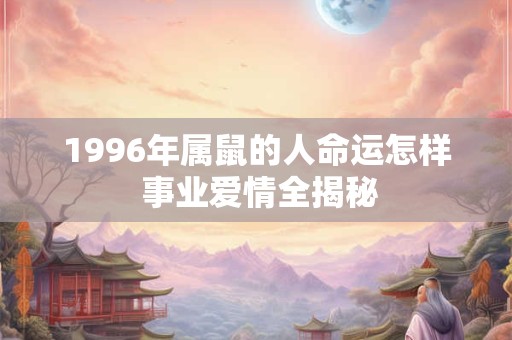1996年属鼠的人命运怎样 事业爱情全揭秘