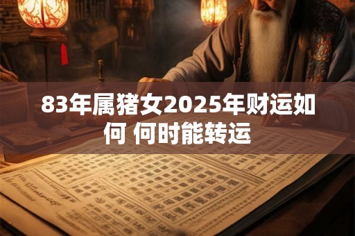 83年属猪女2025年财运如何 何时能转运