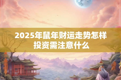 2025年鼠年财运走势怎样 投资需注意什么