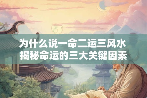 为什么说一命二运三风水 揭秘命运的三大关键因素