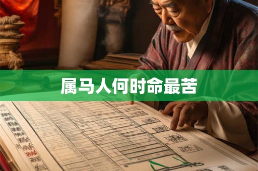 属马人何时命最苦