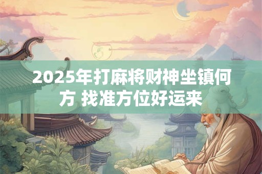 2025年打麻将财神坐镇何方 找准方位好运来
