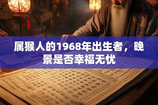 属猴人的1968年出生者，晚景是否幸福无忧
