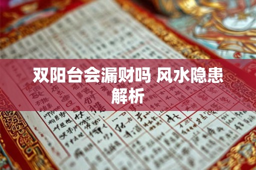 双阳台会漏财吗 风水隐患解析