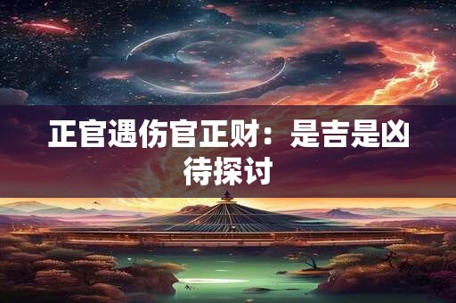 正官遇伤官正财：是吉是凶待探讨