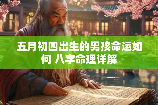 五月初四出生的男孩命运如何 八字命理详解