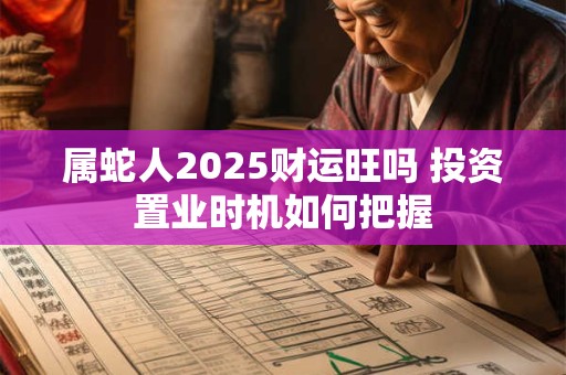 属蛇人2025财运旺吗 投资置业时机如何把握