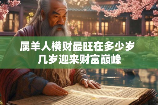 属羊人横财最旺在多少岁 几岁迎来财富巅峰