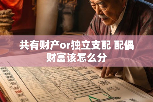 共有财产or独立支配 配偶财富该怎么分