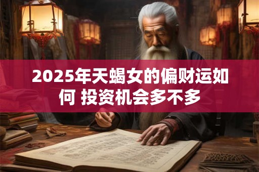 2025年天蝎女的偏财运如何 投资机会多不多