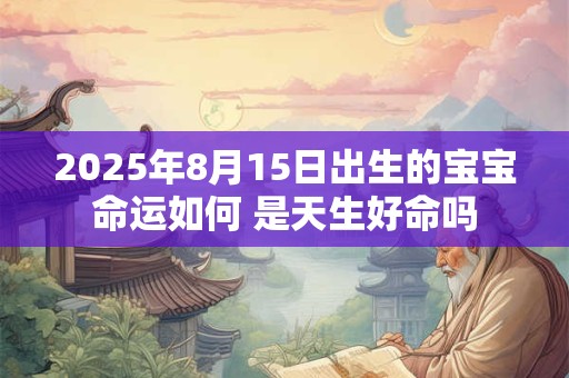 详细阅读:2025年8月15日出生的宝宝命运如何 是天生好命吗 2025年8月15日出生的宝宝命运如何 是天生好命吗
