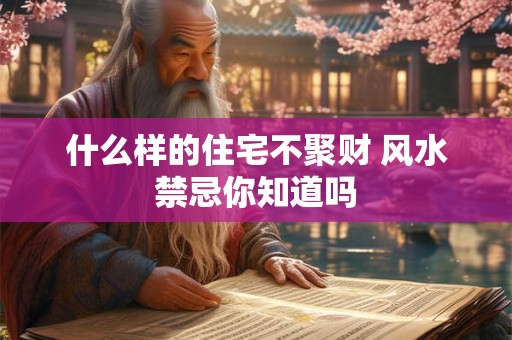 什么样的住宅不聚财 风水禁忌你知道吗