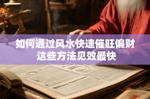 如何通过风水快速催旺偏财 这些方法见效最快