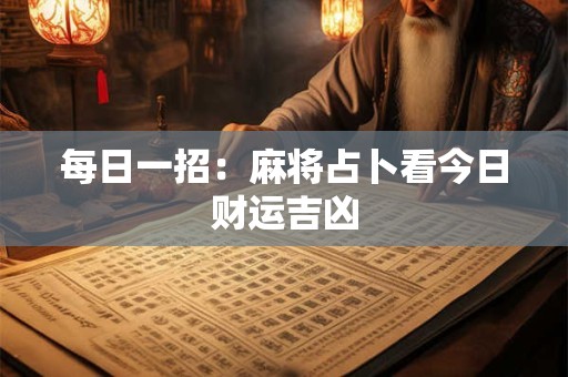 每日一招：麻将占卜看今日财运吉凶