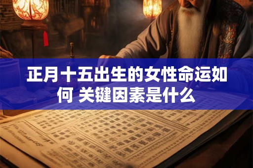 正月十五出生的女性命运如何 关键因素是什么