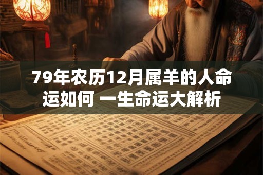 79年农历12月属羊的人命运如何 一生命运大解析