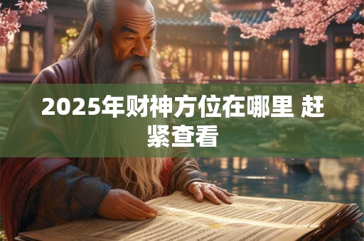 2025年财神方位在哪里 赶紧查看