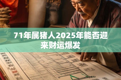 71年属猪人2025年能否迎来财运爆发