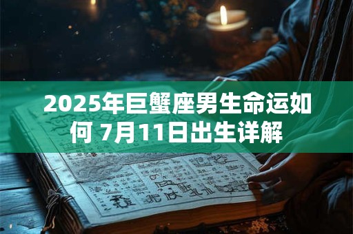 2025年巨蟹座男生命运如何 7月11日出生详解