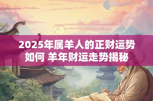 2025年属羊人的正财运势如何 羊年财运走势揭秘