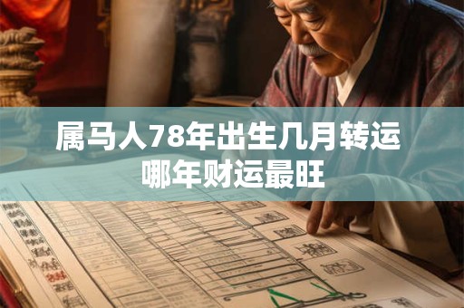 属马人78年出生几月转运 哪年财运最旺