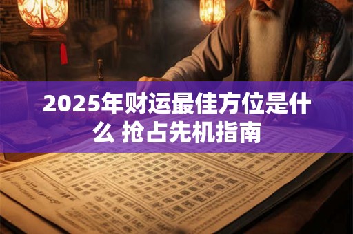 2025年财运最佳方位是什么 抢占先机指南