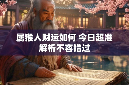 属猴人财运如何 今日超准解析不容错过