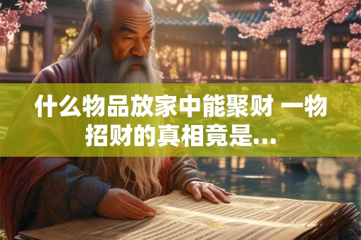 什么物品放家中能聚财 一物招财的真相竟是…
