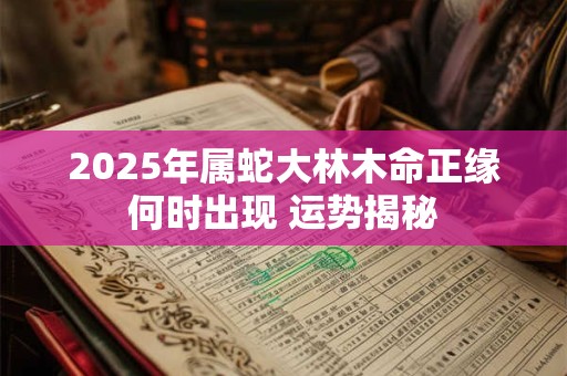 2025年属蛇大林木命正缘何时出现 运势揭秘