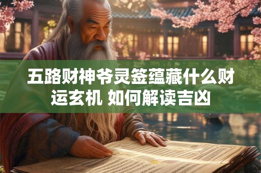 五路财神爷灵签蕴藏什么财运玄机 如何解读吉凶
