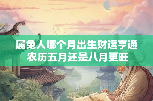 属兔人哪个月出生财运亨通 农历五月还是八月更旺