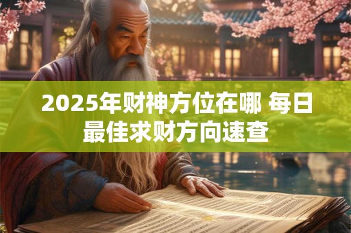 2025年财神方位在哪 每日最佳求财方向速查