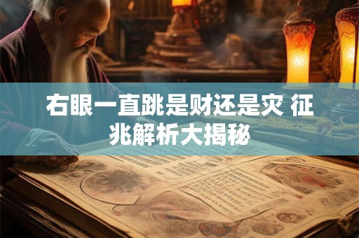 右眼一直跳是财还是灾 征兆解析大揭秘